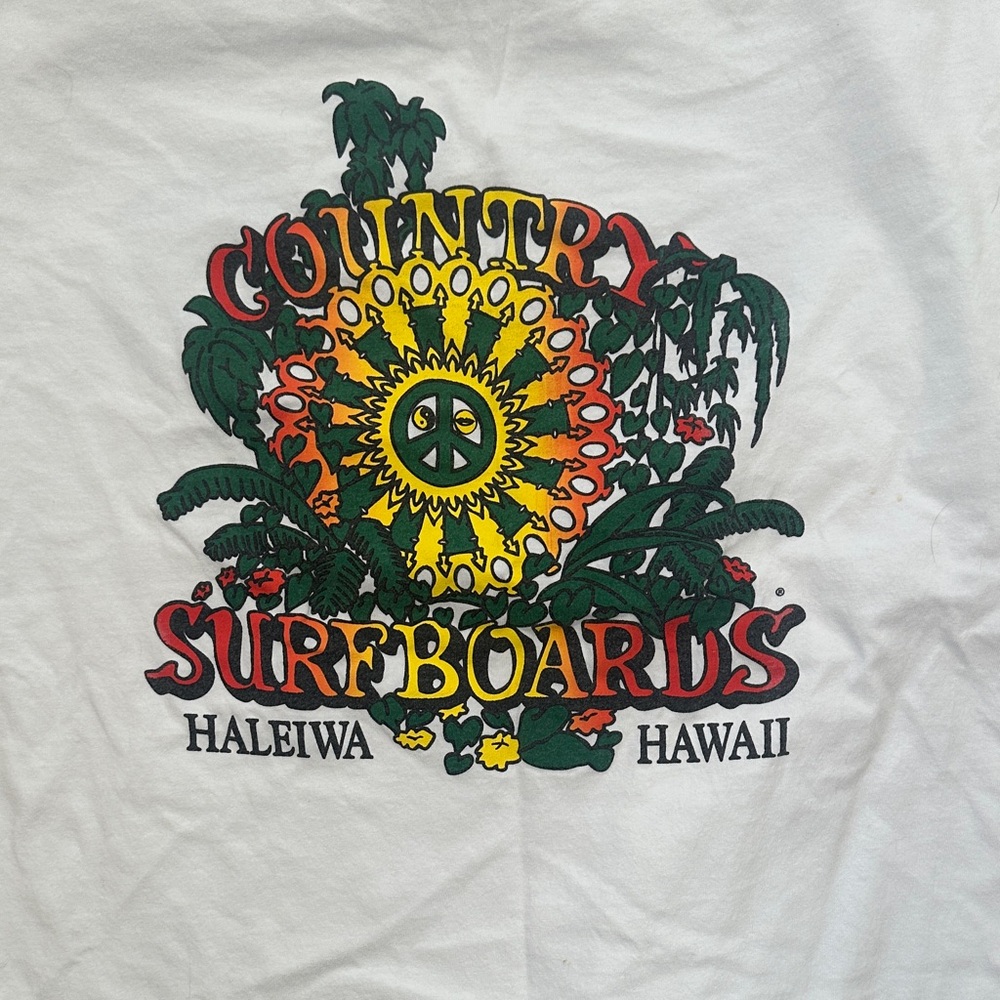 Retro Style Surf Tee – Haleiwa Hawaii Psychedelic Graphic - Picture 3 of 4